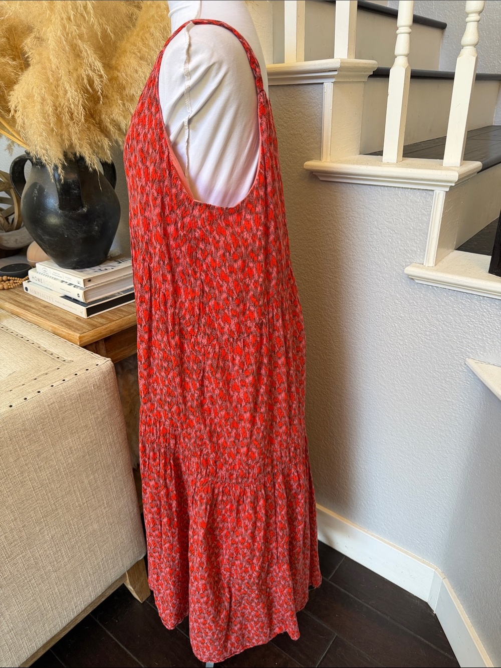 Joie Bondi Maxi Dress Tiered Sundress Flowy Lined Boho Sleeveless Size XL - Picture 5 of 8